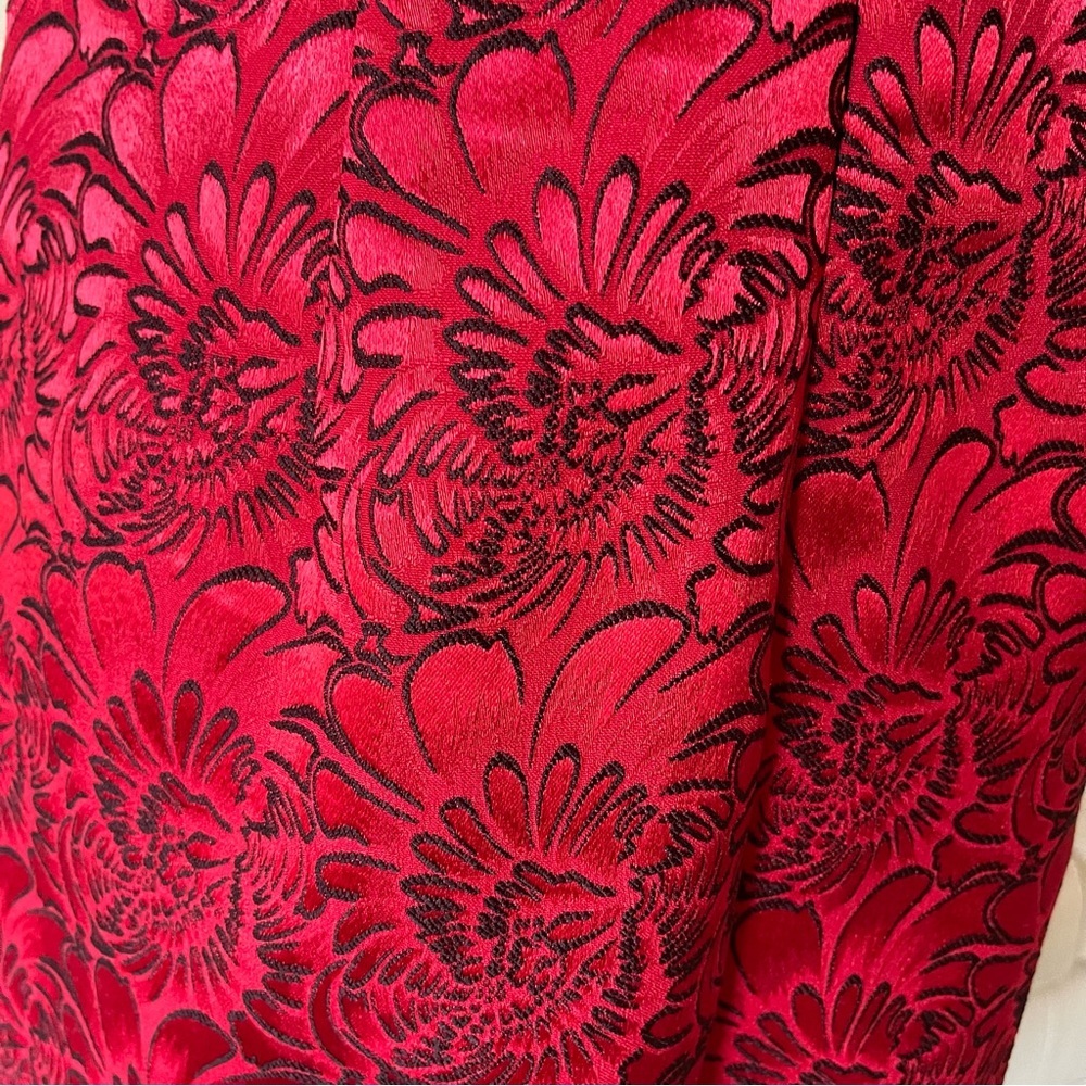Connected Apparel Red Dress Side Ruched Holiday Party Dress - Picture 12 of 16